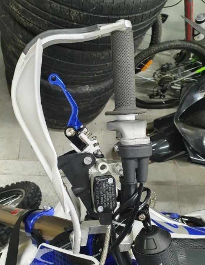 Комплект ручек 140мм/150мм (рычагов) тормоза и сцепления складные (неломайки) для мотоцикла и питбайка kayo синие