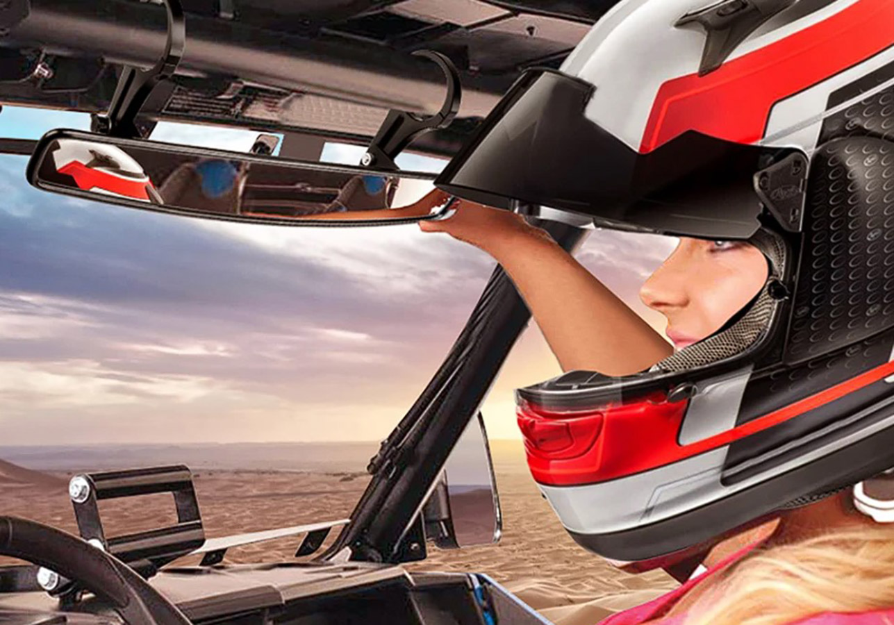 Зеркало заднего вида широкое центральное (зажим 4,5см) для багги