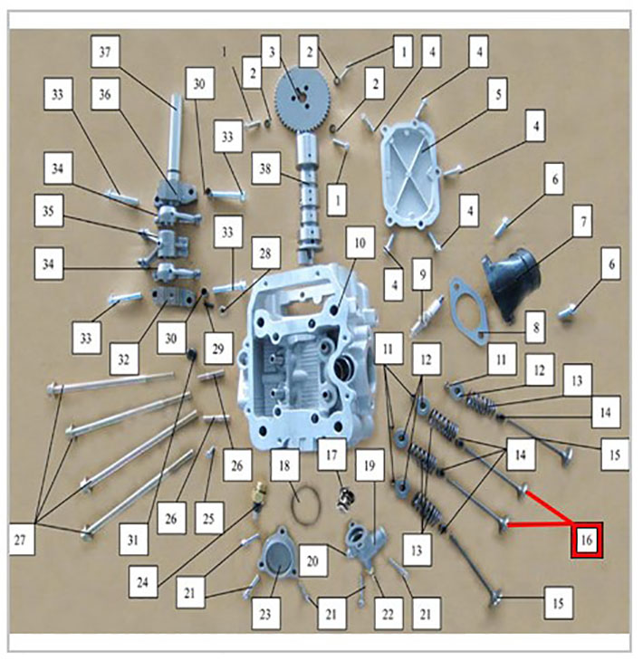 Клапан выпускной 500 Kazuma\GT 192MR-1003007 LU017560 цена: 